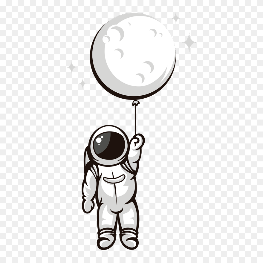 Astronaut In Space Sticker - Astronauta Y Planeta De Amor Playera Clipart