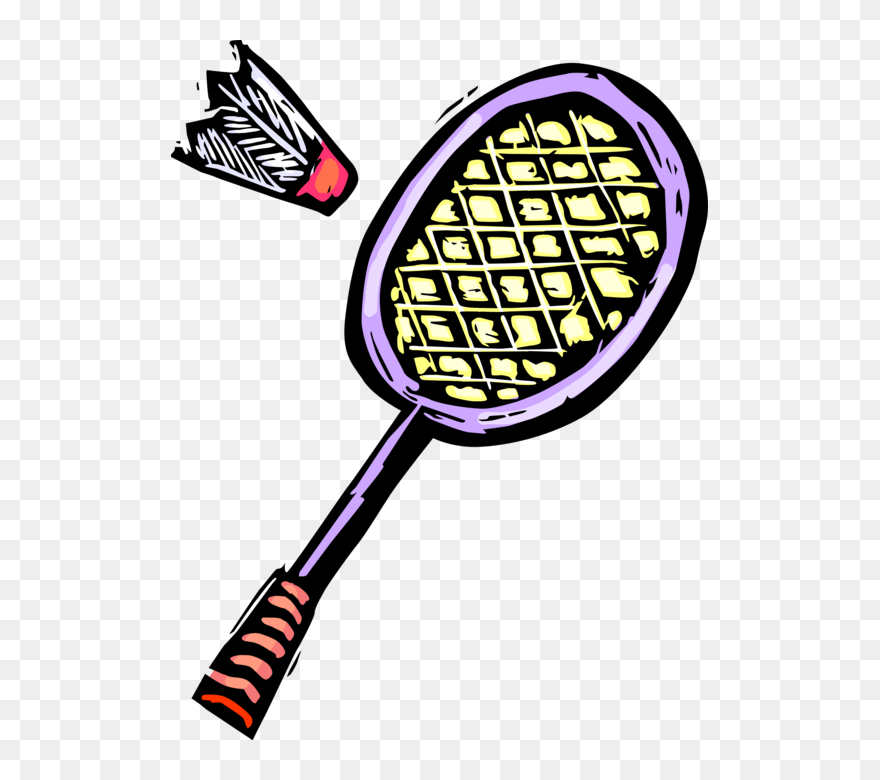 Vector Illustration Of Sport Of Badminton Racket Or Clipart