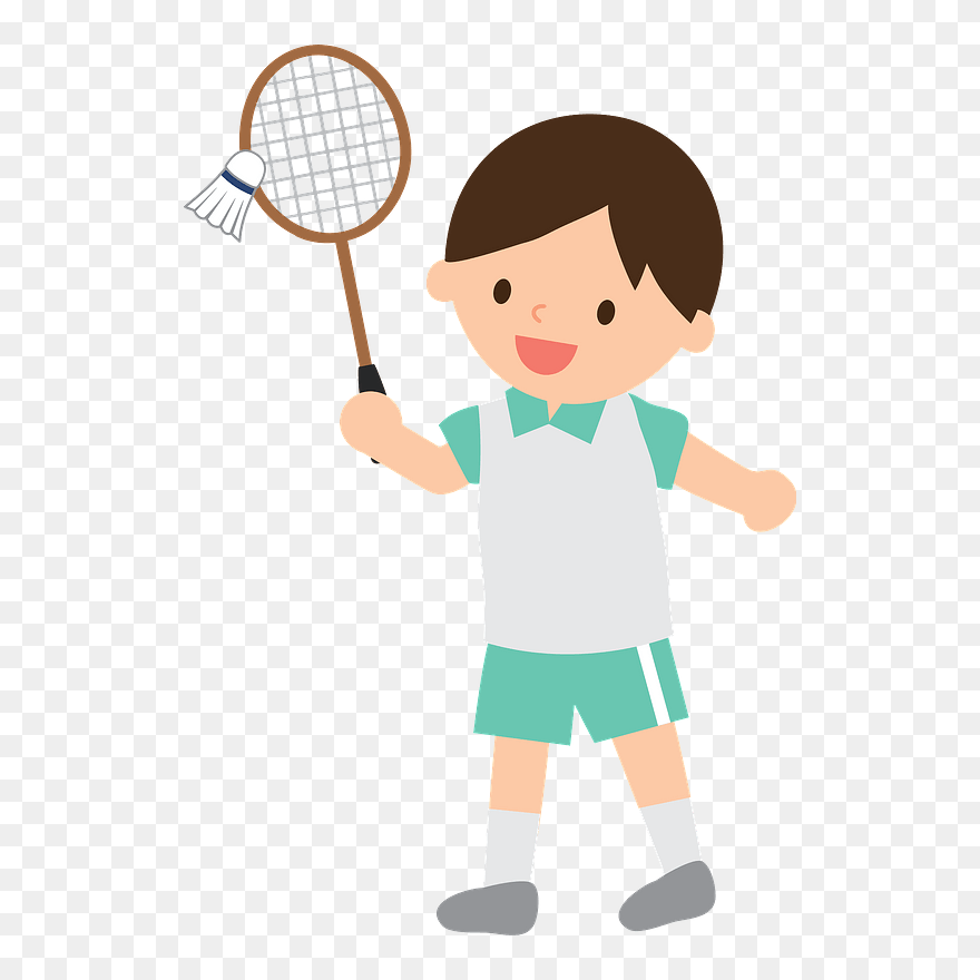 Badminton Player Sports Clipart - Girl Playing Badminton Cartoon - Png Download
