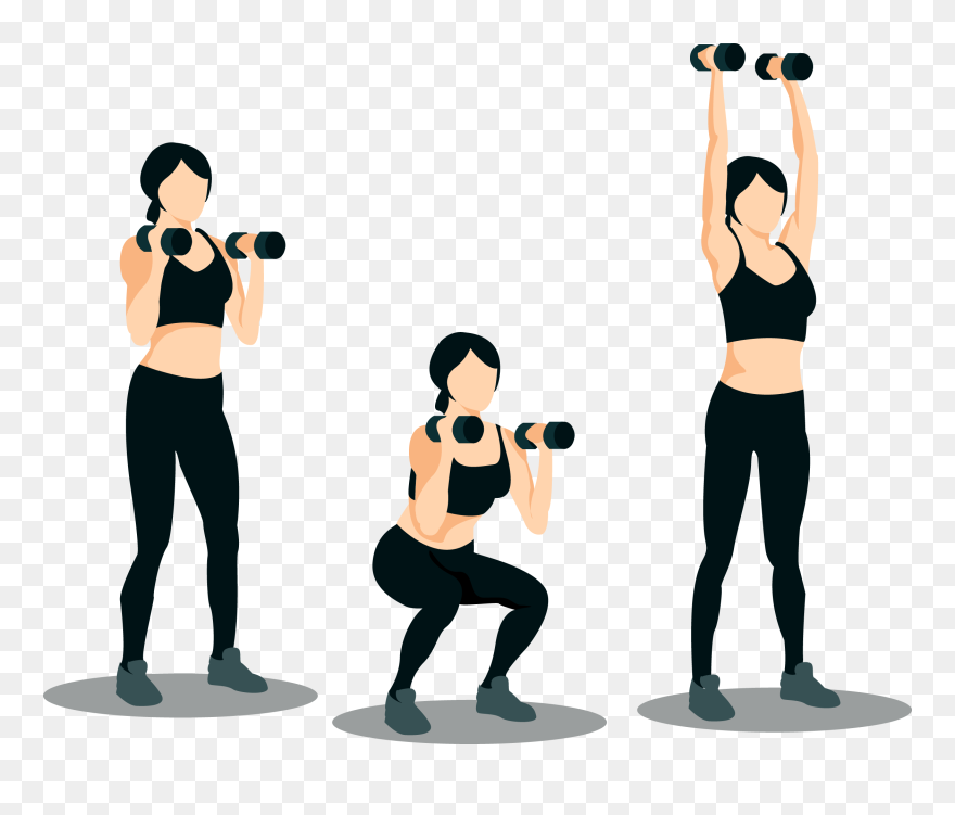 Vector Man Dumbbell Clipart