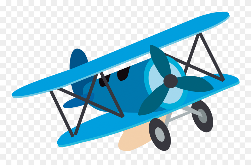 Airplane Child Cartoon Clip Art - Biplane Clipart - Png Download