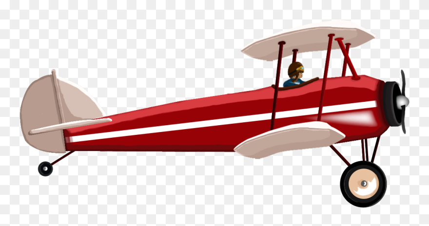 Red Opengameart Org Biplanepng - Biplane Png Clipart