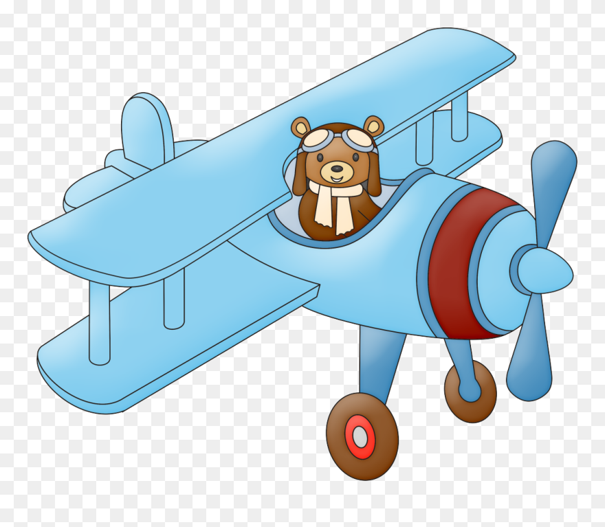 Bear Fliying Clip Art - Teddy Bear Airplane Clipart - Png Download