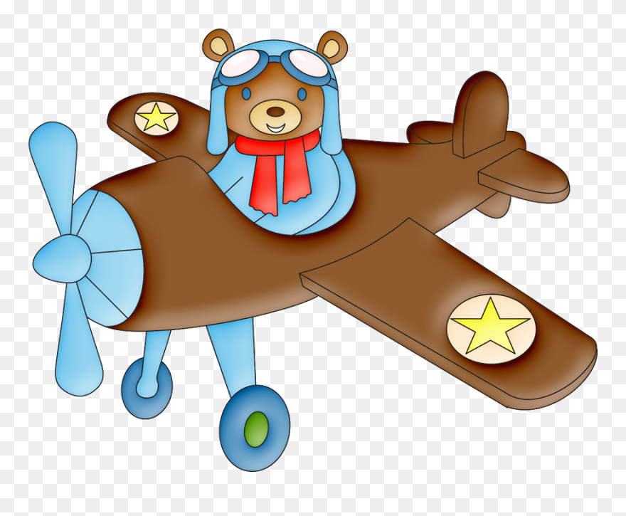 Ursinho No Aviao Desenho Clipart