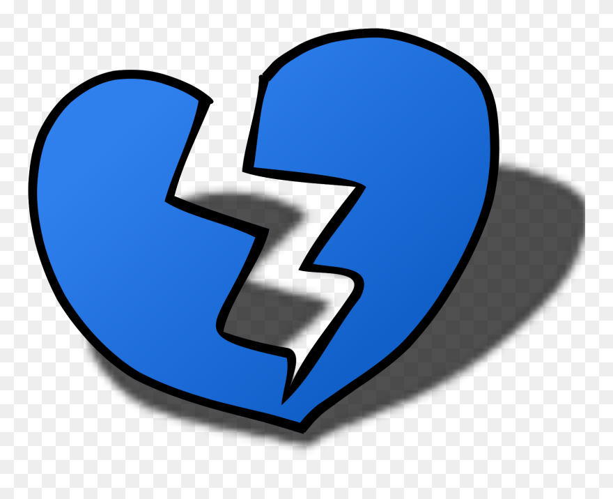 Blue Heart Broken Emoji Clipart