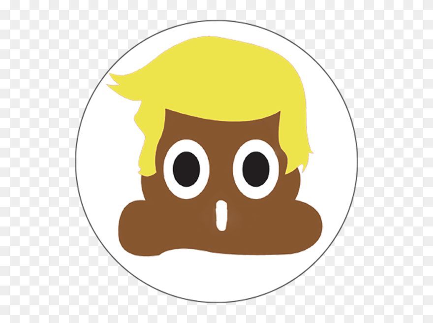 Trump Poop Emoji Button - Poop Emoji Trump Clipart