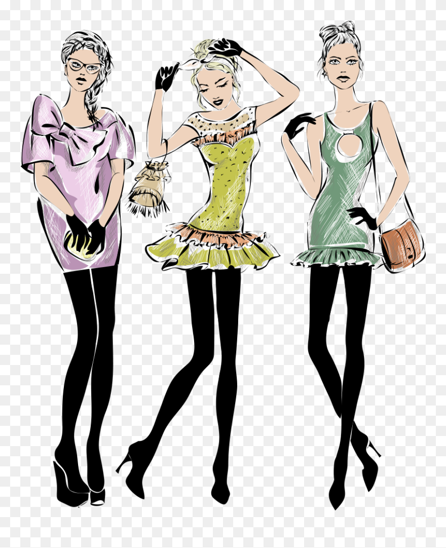 Fashion Show Fashion Model Illustration - Cartoon Fashion Model Png Clipart