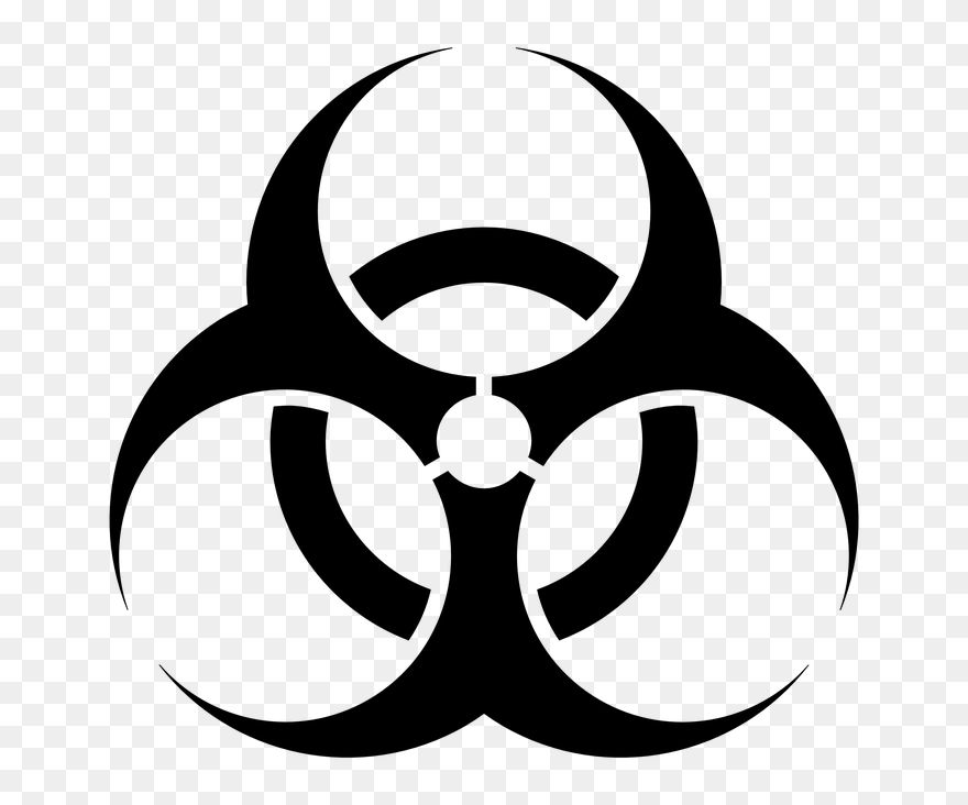 Monochrome Photography,symbol,rim - Biological Hazard Symbol Png Clipart