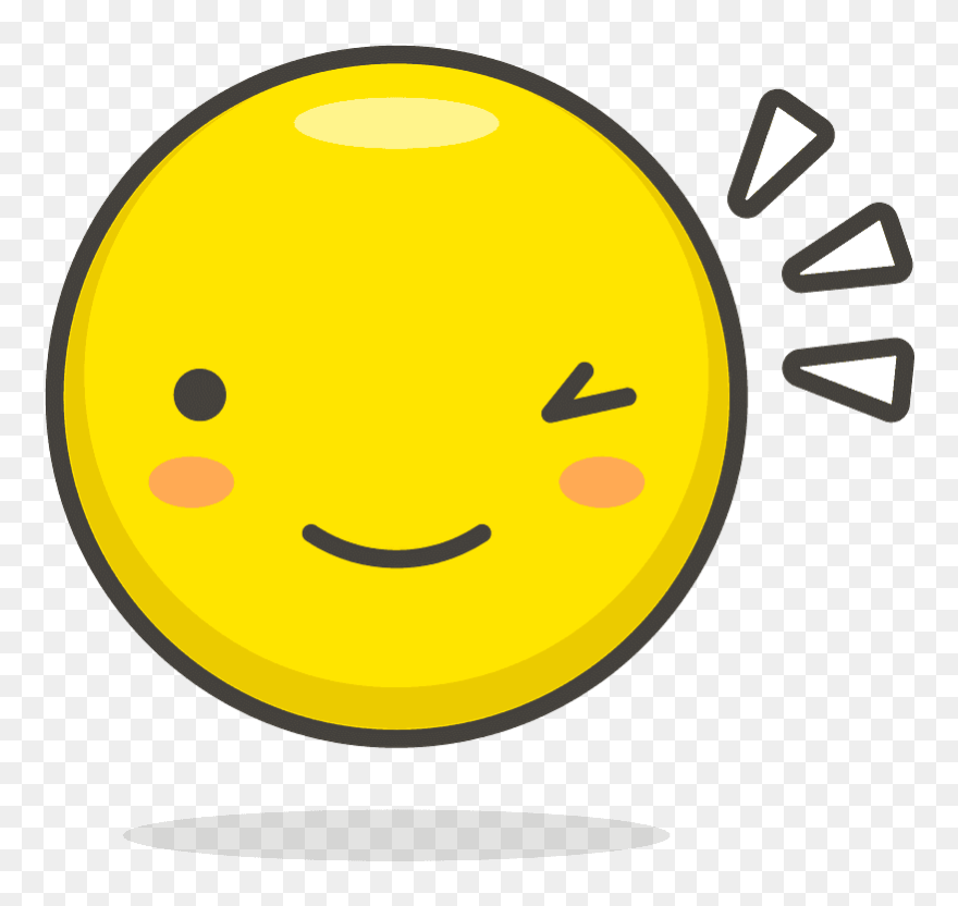 Winking Face Emoji Clipart - Wink Icon Png Transparent Png