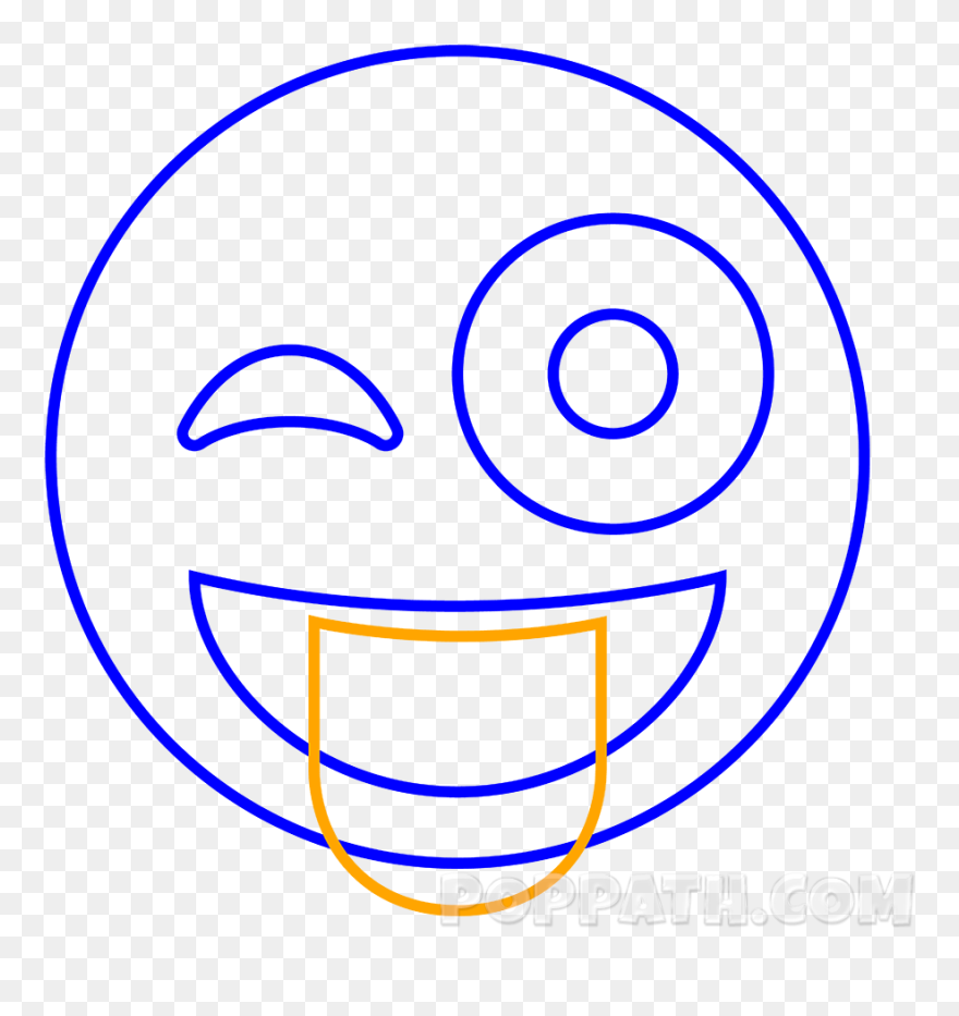 Winking Eye Drawing - Emoji Clipart