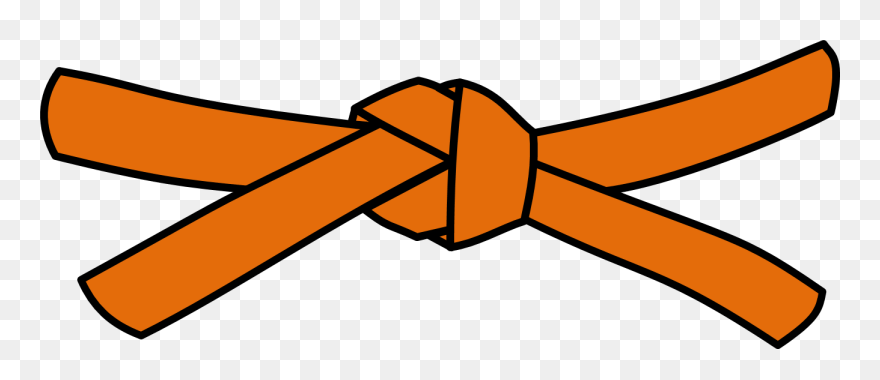 Orange And Green Belt Judo Clipart