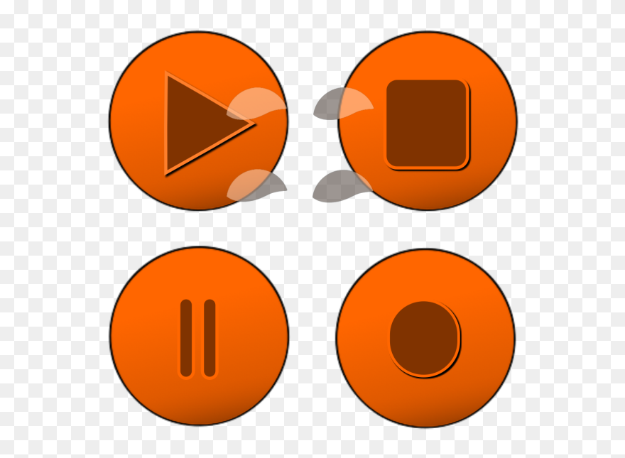 Orange Glossy Buttons Png Clip Art - Icon Record Stop Button Transparent Png