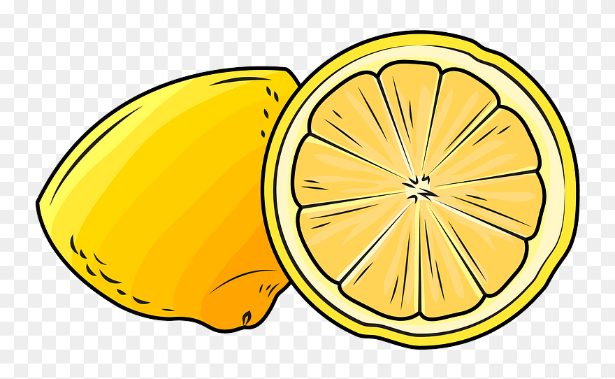 Lemon Cut In Half Clipart - Png Download