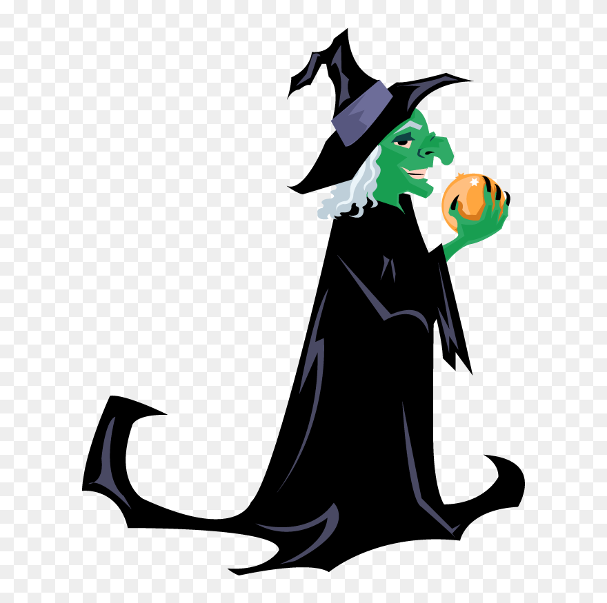 Clipartfort Holidays Halloween Green - Witch Cartoon Clipart - Png Download
