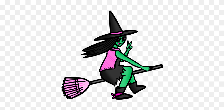 #witch #witchcraft #multicolor #halloween #broom Clipart