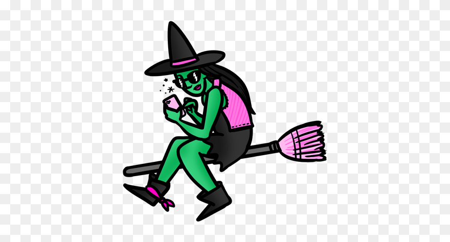 #witch #witchcraft #multicolor #halloween #broom Clipart