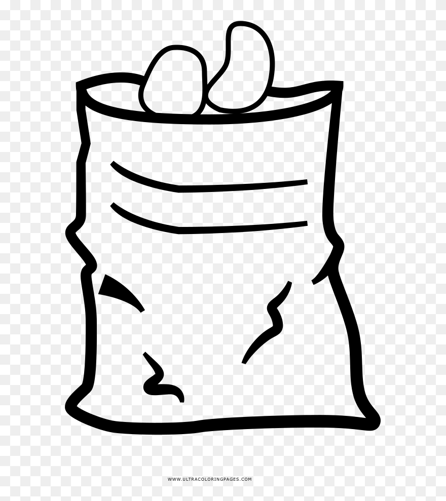 Potato Chips Coloring Page - Potato Chips Colouring Page Clipart