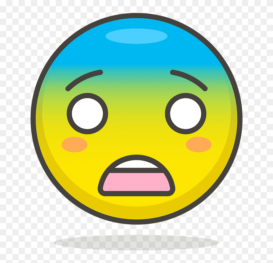 Fearful Face Emoji Clipart - Smiley Face - Png Download
