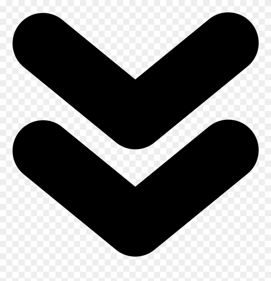 Double Down Arrows - Double Down Arrow Icon Clipart