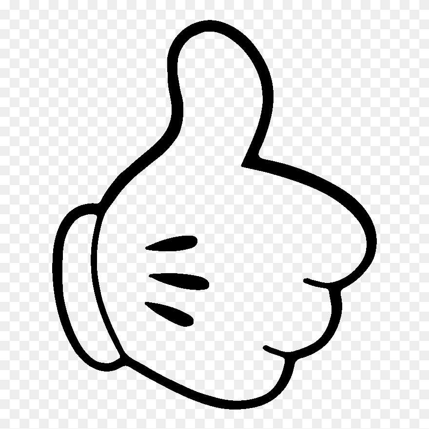 Mickey Mouse Sticker Thumb Signal Wall Decal - Mickey Thumbs Up Png Clipart