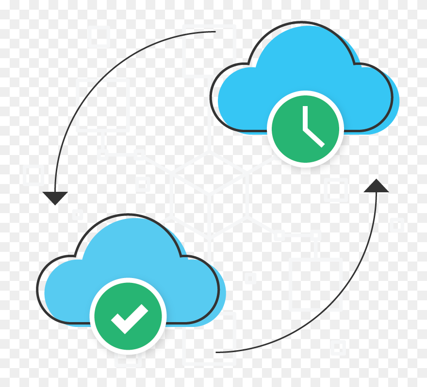Cloud Backup Diagram Clipart