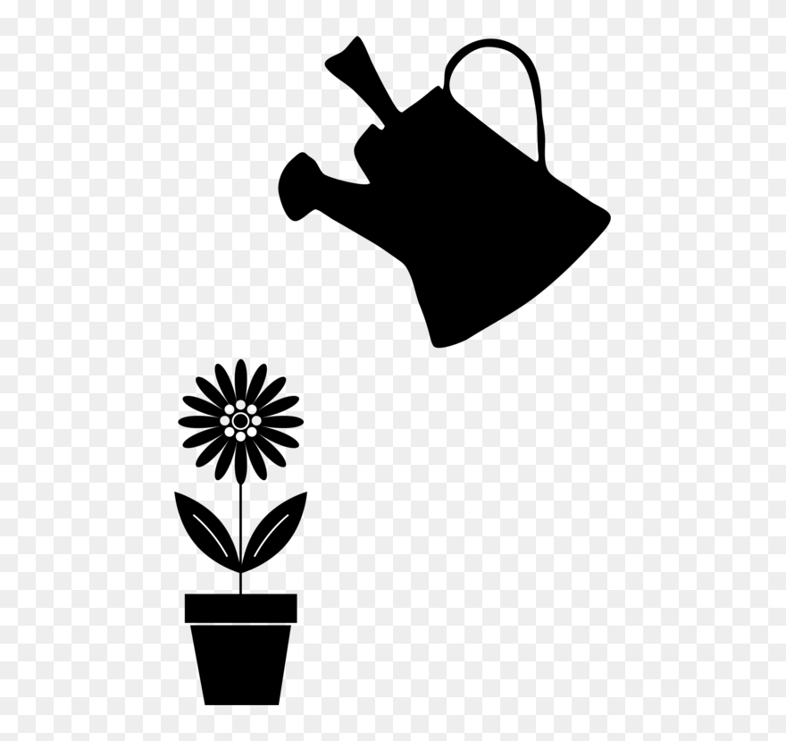 Leaf,monochrome Photography,artwork - Flower Watering Can Icon Png Clipart