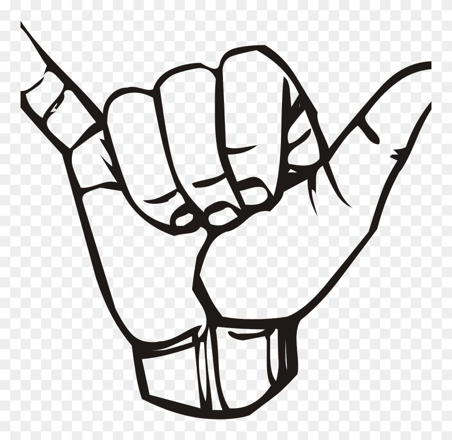 Sign Language Y, Hang Loose Png Images - Me Too Sign Language Clipart