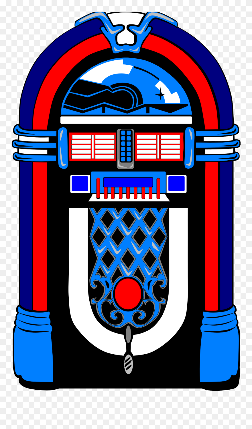 Red White Blue Jukebox Clipart