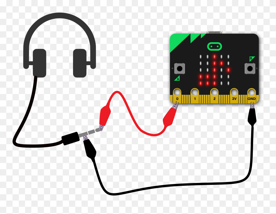 Headphone Plug Tip Connected To Micro - Micro Bit Clipart
