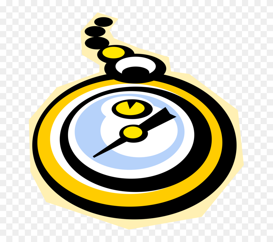 Vector Illustration Of Pocket Watch Or Pocketwatch - Circle Clipart
