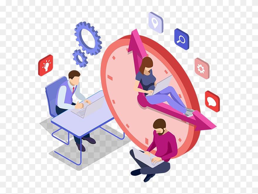 Time Management Isometric Clipart