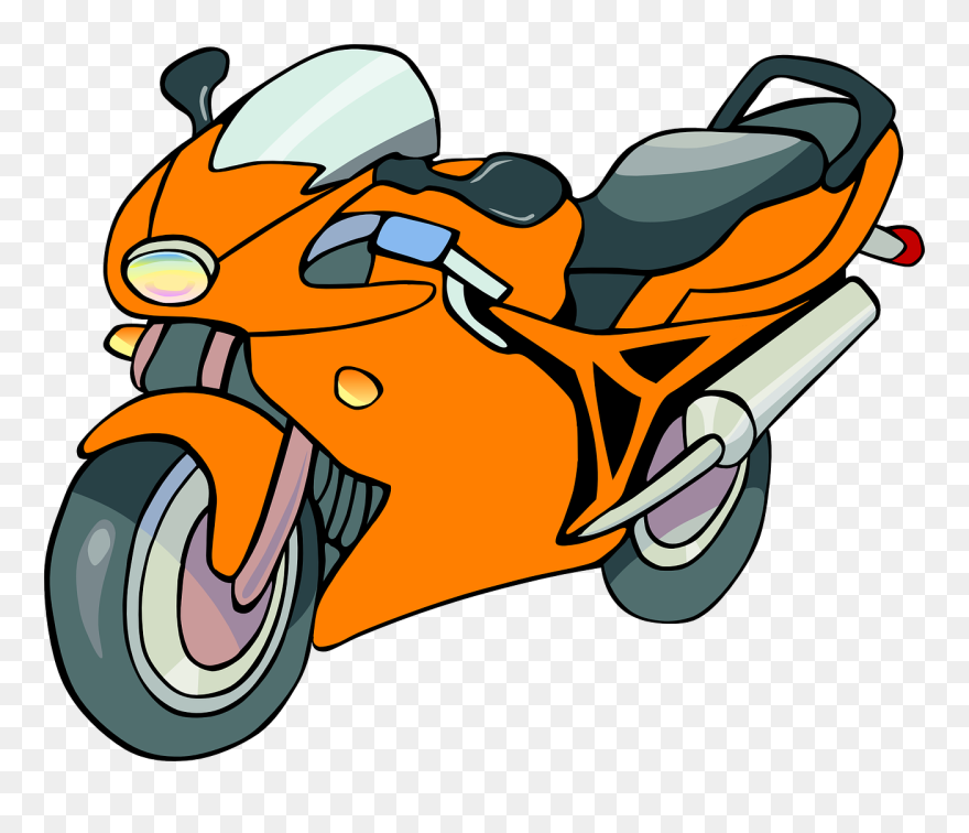 Motorcycle Bike Orange Free Photo - Motorcycle Clip Art - Png Download