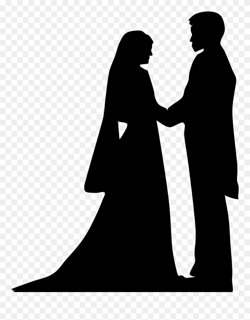 Standing,human Behavior,woman - Silhouette Wedding Couple Muslim Clipart