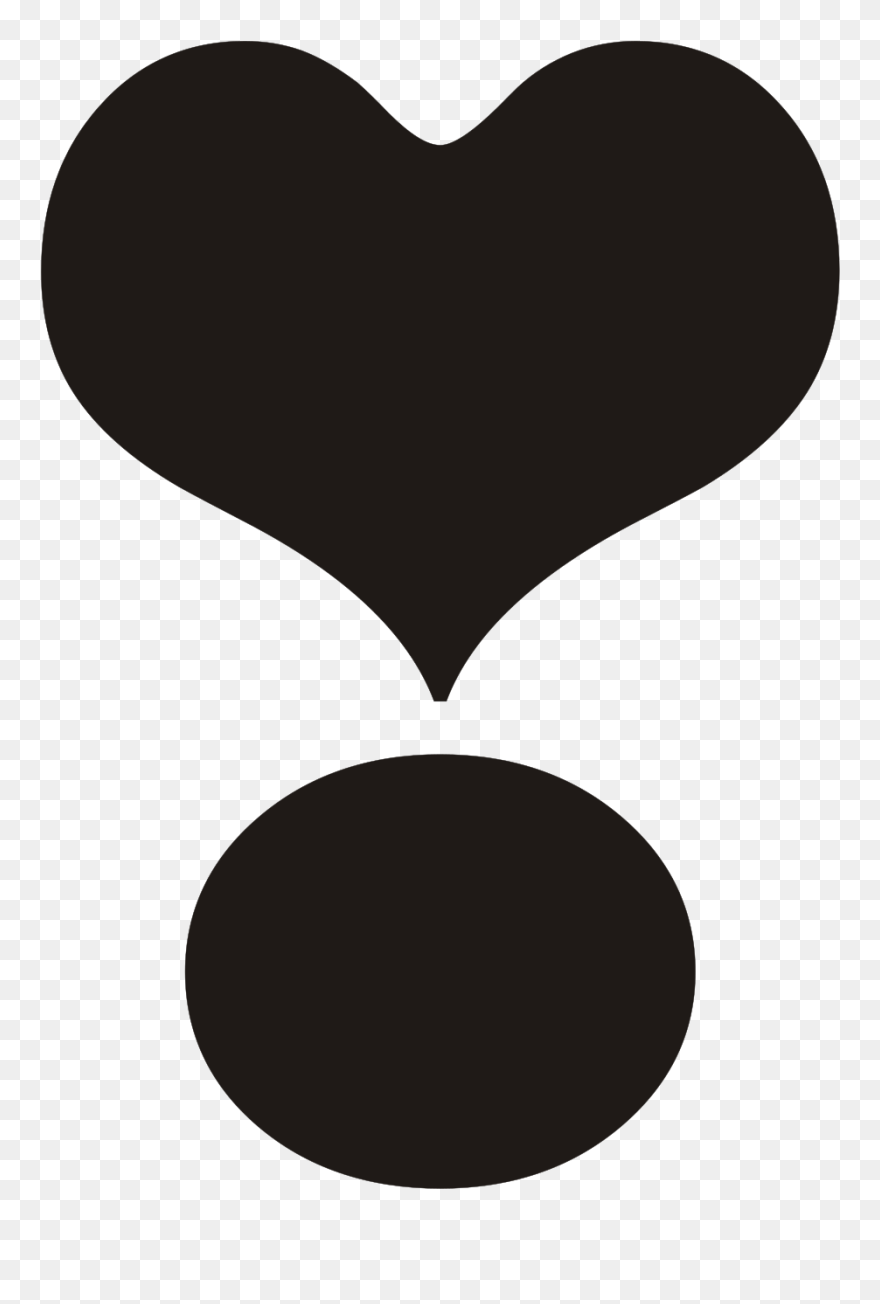 Heart Exclamation Point Black Clipart