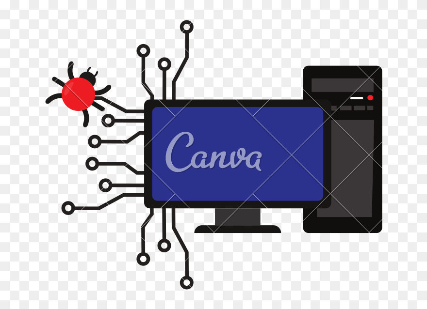 Virus Computer Background - Canva Clipart