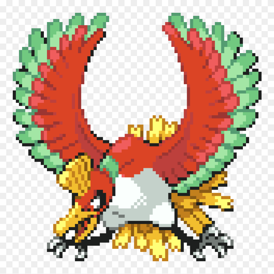 Ho Oh Pixel Art Clipart