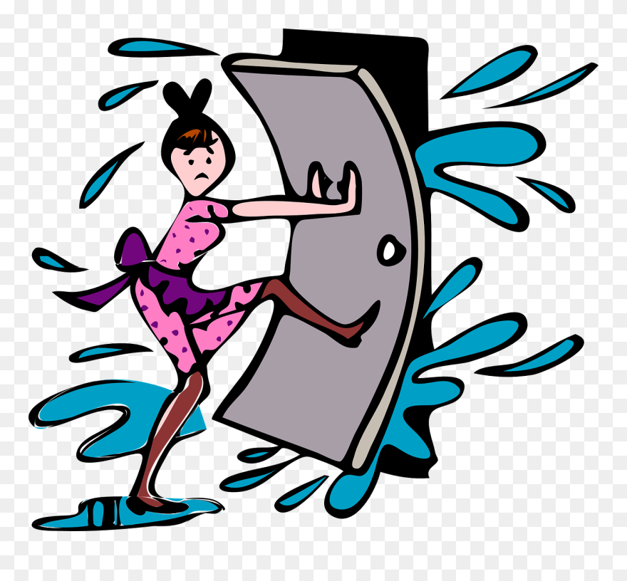 Closing The Door Cartoon Clipart