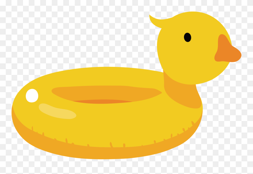 Transparent Yellow Duck Clipart - Duck Rubber Ring Png