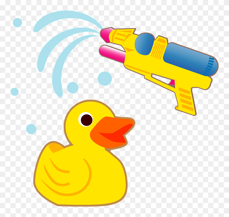 Rubber Duck Water Gun Clipart - Png Download