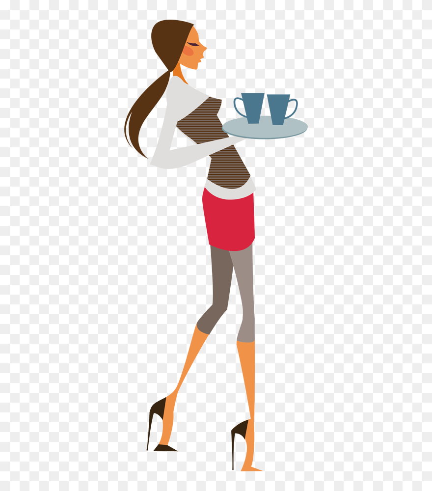 Glamorous Waitress Sticker - Sticker Clipart