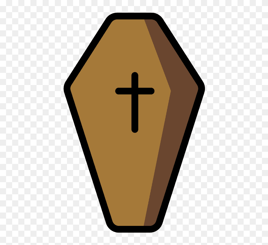 Coffin Emoji Clipart - Cross - Png Download