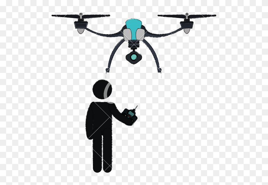 Drone Clipart Flying - Icon Person Using Drone - Png Download