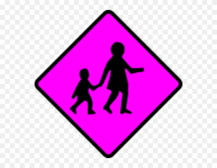 Caution Children Crossing, Hd Png Download - Children Road Crossing Sign Clipart