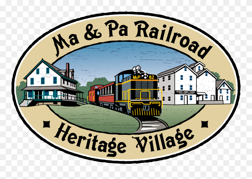 Opening Day At The Ma & Pa Railroad - Illustration Clipart