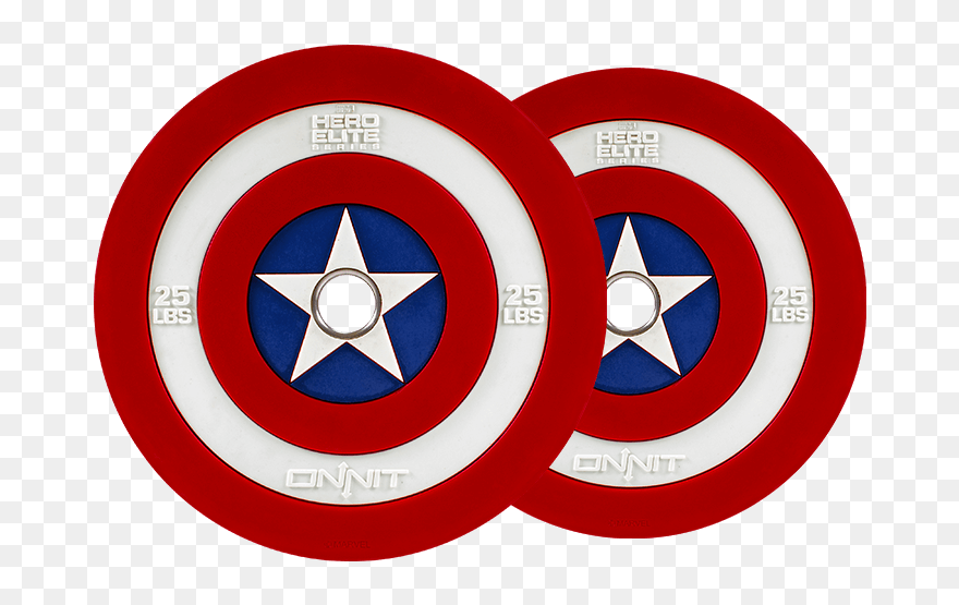 Captain America Shield Barbellâ plates - Onnit Captain America Plates Clipart