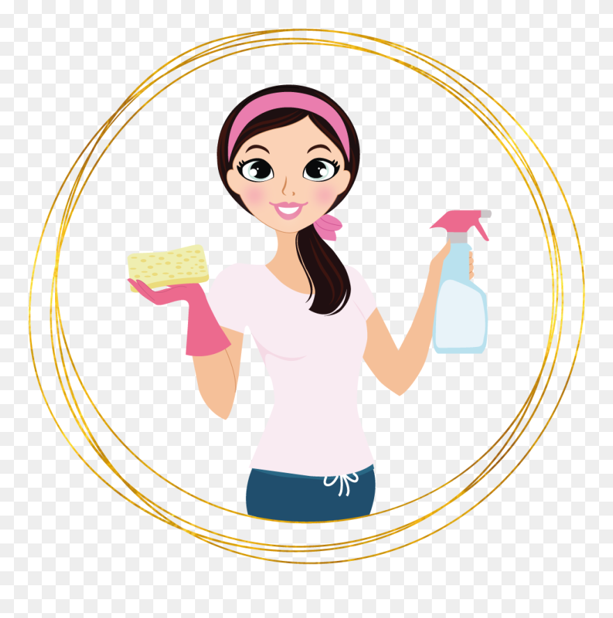 Sweet Cleaning Logo - Girl Cleaning Home Cartoons Clipart