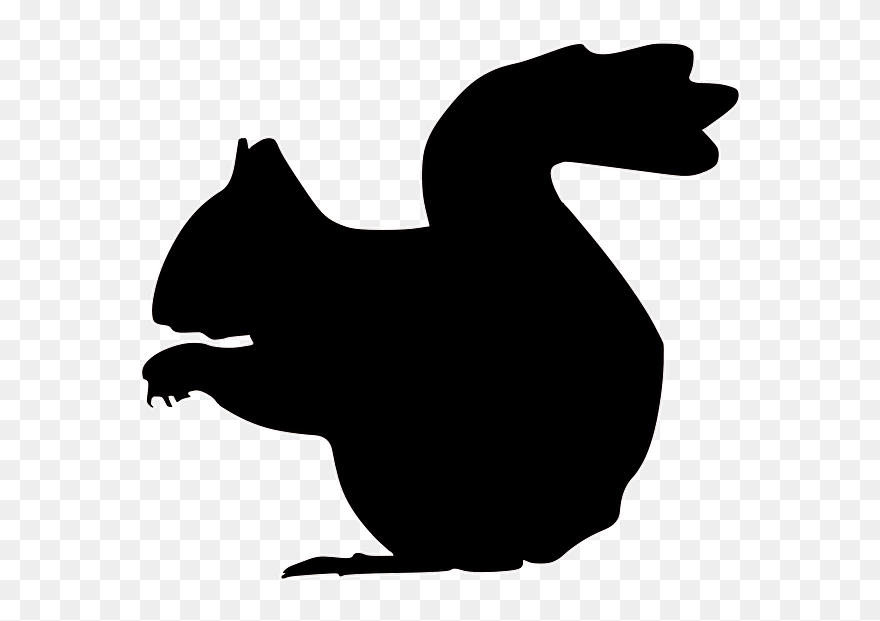 Squirrel Silhouette Clip Art - Squirrel Silhouette Clipart - Png Download