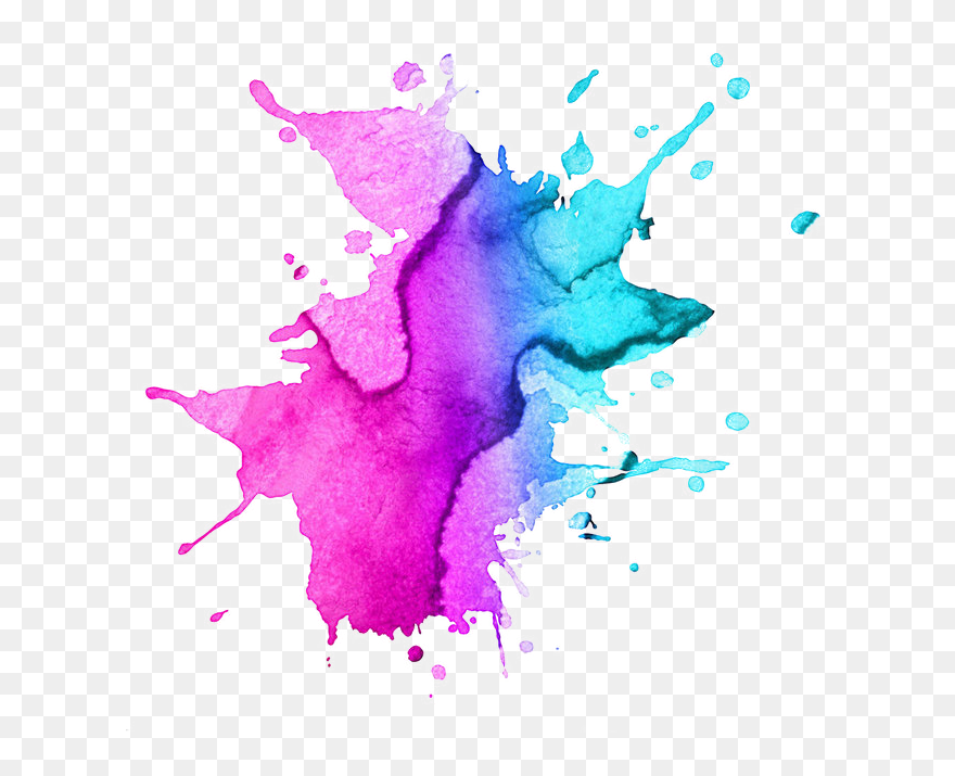 Purple Dream Effect Element Watercolor Painting Drawing - Transparent Watercolor Paint Splatter Clipart