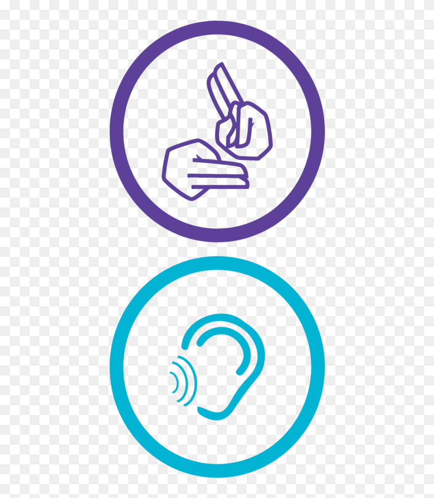 Icons For Sign Language And For Hearing Loss, Both - Sign Language Icon Clipart