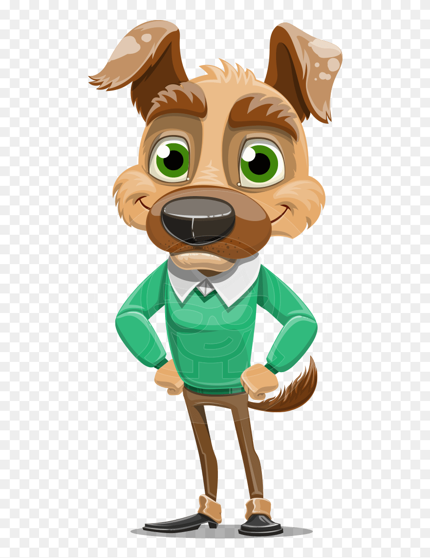 Dogs Vector Character - Man With Dog Face Cartoon Clipart